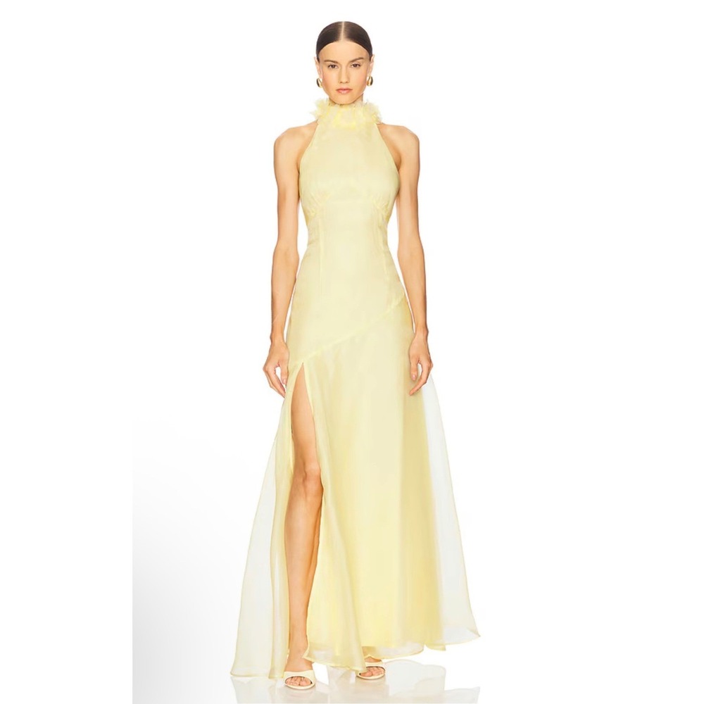 Sonya Moda Noelle Yellow Silk Gown‎ Size Large